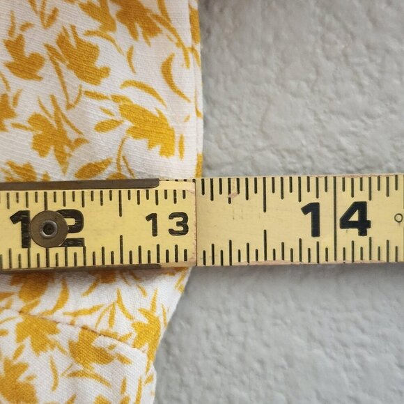 Free People Dress Womens Small Yellow Floral V Neck Smocked Waist Midi OB1078725 - Picture 10 of 10